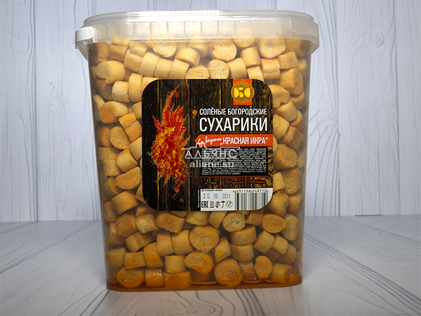 Сухарики с красной икрой в Видном
