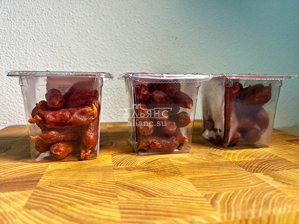 Колбаски МИНИ со вкусом аджики с/к (100 гр) в Видном