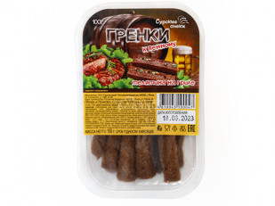 Гренки черные со вкусом красной икры: Сурские гренки Телятина на гриле (100 гр)