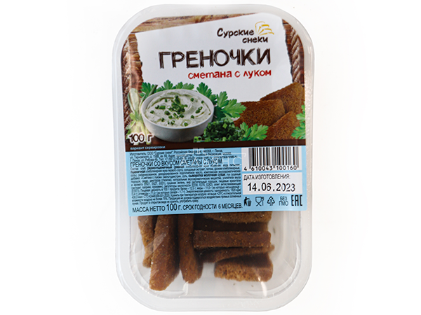 Сурские гренки Сметана с луком (100 гр) в Видном