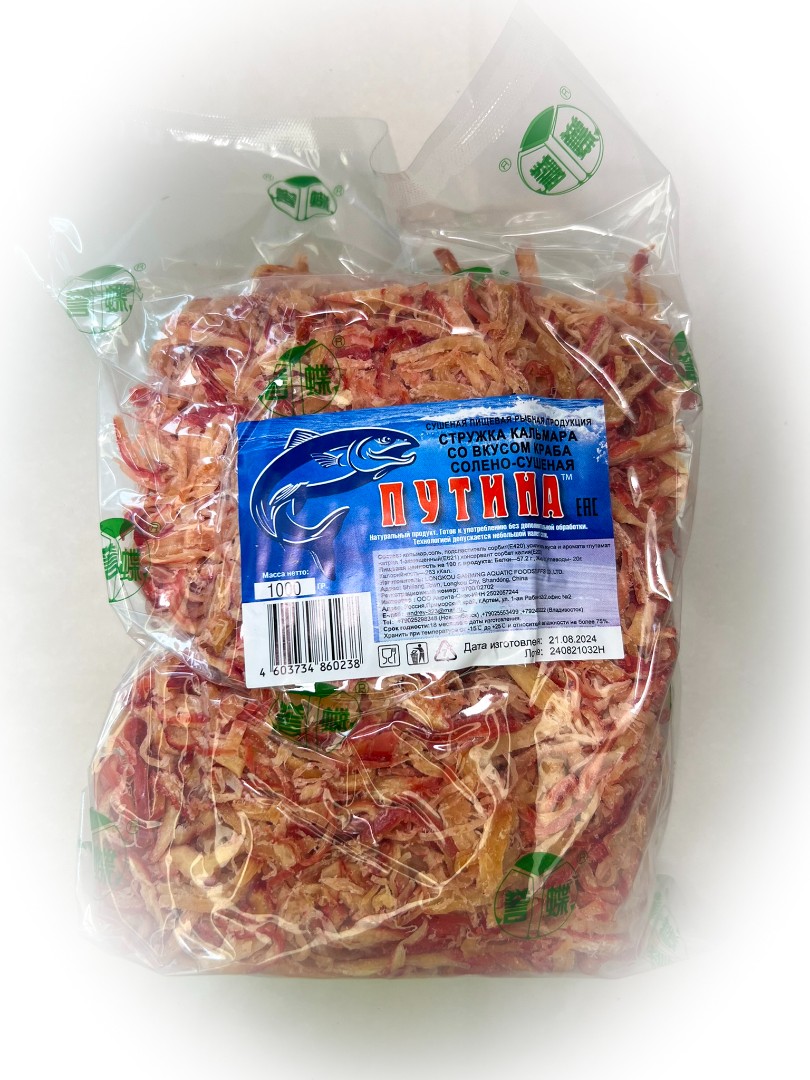Кальмар стружка со вкусом краба "Розовая" (ПУТИНА) в Видном